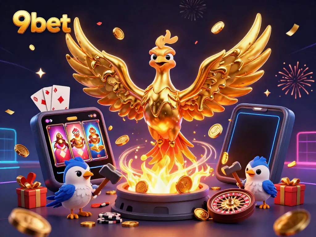 Experience the thrilling excitement of 9bet with a molten golden phoenix and dynamic gaming elements.