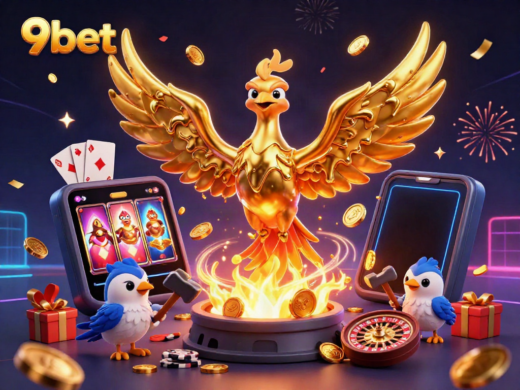 Experience the thrilling excitement of 9bet with a molten golden phoenix and dynamic gaming elements.