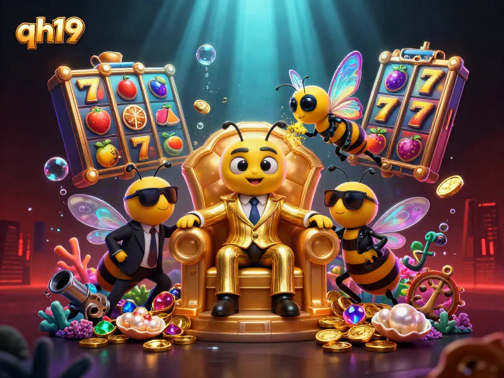 Engage in thrilling gameplay with qh19 slots featuring sparkling reels, gold coins, and vibrant fruit symbols.