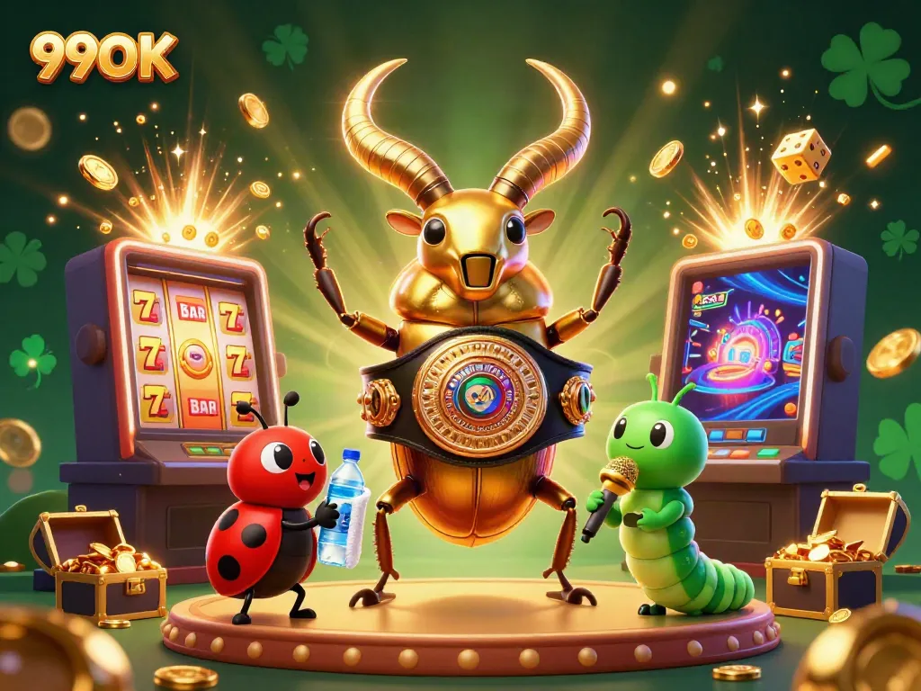 Experience the excitement of 99OK casino with vibrant characters and jackpot elements in an engaging scene.