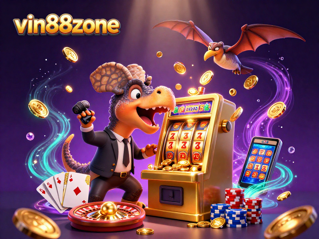Experience vin88zone’s thrilling jackpot action as a pachycephalosaurus triggers coin payouts!
