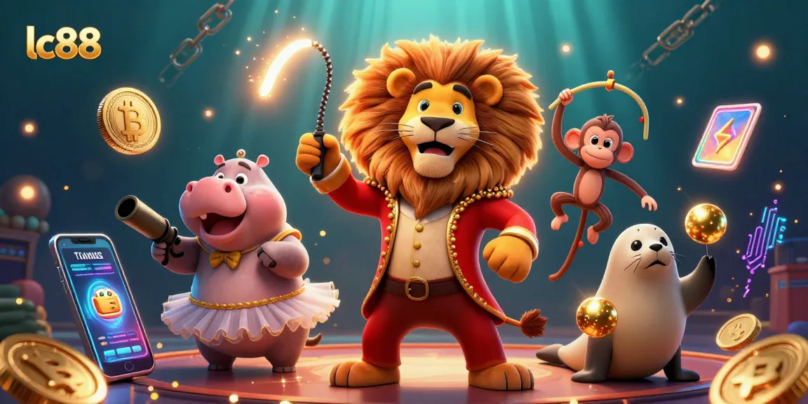 Experience gaming excitement at lc88 with vibrant 3D casino characters and crypto elements in action.