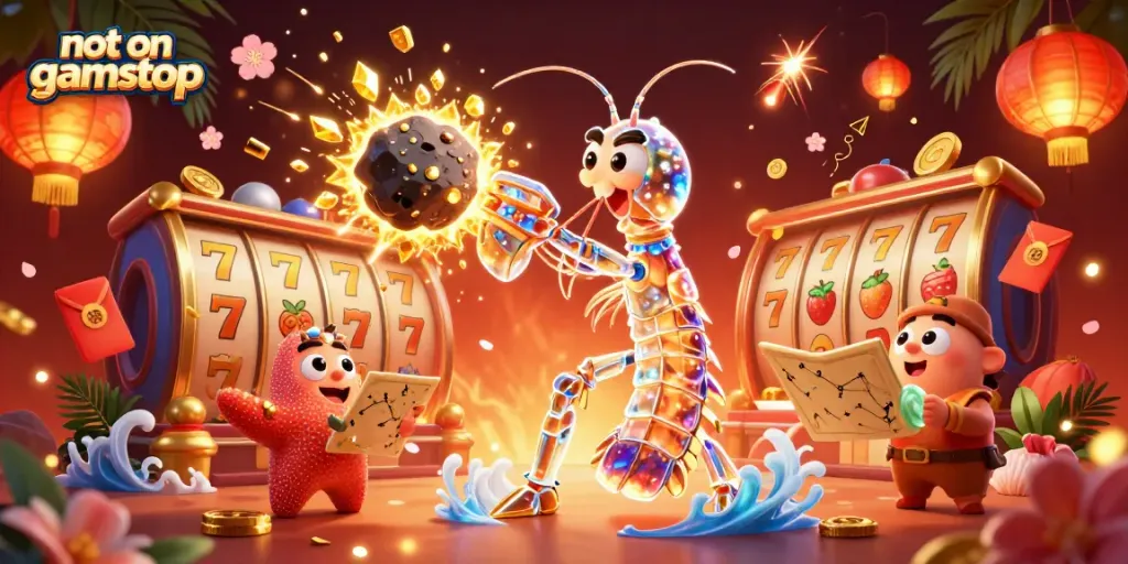 Play slots and win gold at non GamStop casinos with an exciting scene of action and adventure.