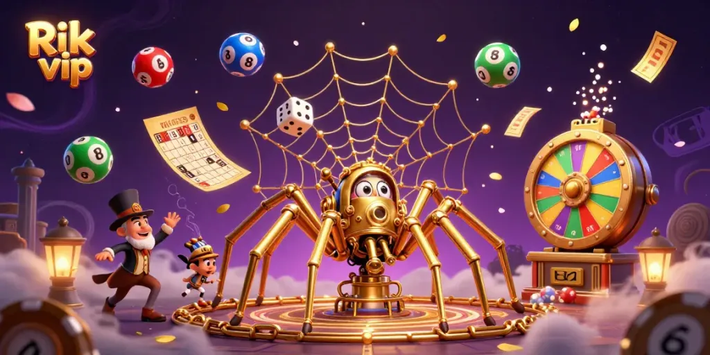 Engage with the exciting world of Rik vip, depicted with vibrant game elements and captivating character interactions.