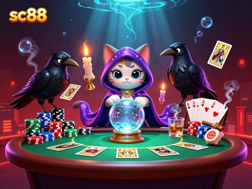 Engage with the sc88 casino scene featuring mystic characters and vibrant poker elements.