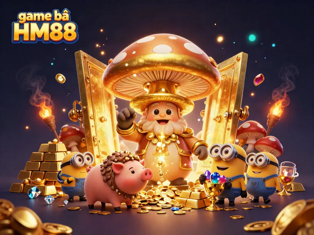 Experience game bài HM88 with incredible treasures and magical characters in a vibrant online casino atmosphere.