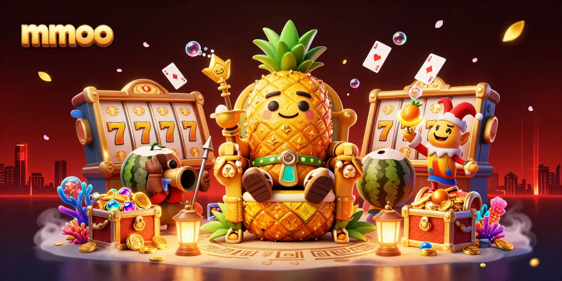 Engage with mmoo's vibrant casino atmosphere featuring jackpot slots, golden treasures, and lively characters.