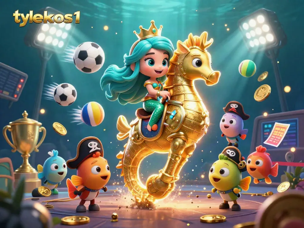 Immerse in gameplay with tylekeos1, featuring a vibrant underwater casino scene packed with dynamic sports elements.
