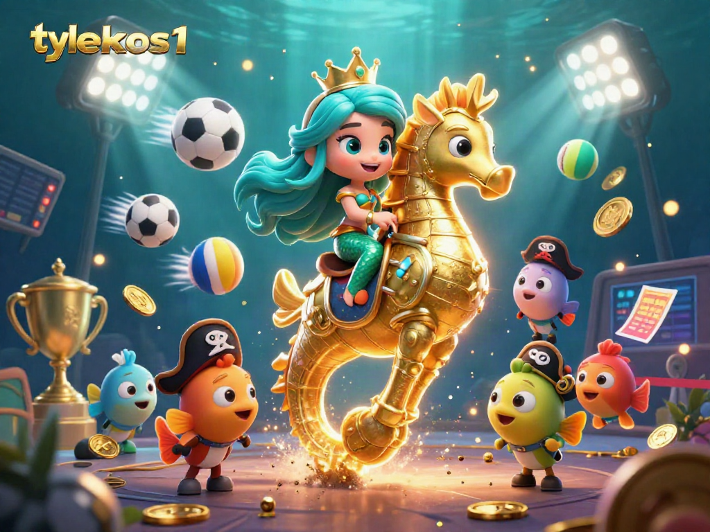 Immerse in gameplay with tylekeos1, featuring a vibrant underwater casino scene packed with dynamic sports elements.