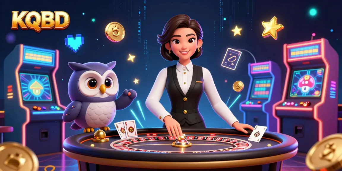 KQBD showcases an engaging baccarat scene with a warm dealer, energetic charm, and vibrant gaming elements.