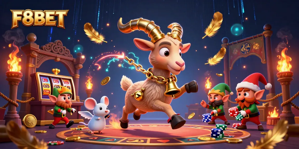 Experience F8BET's dynamic holiday-horror casino with characters and vibrant gaming elements.