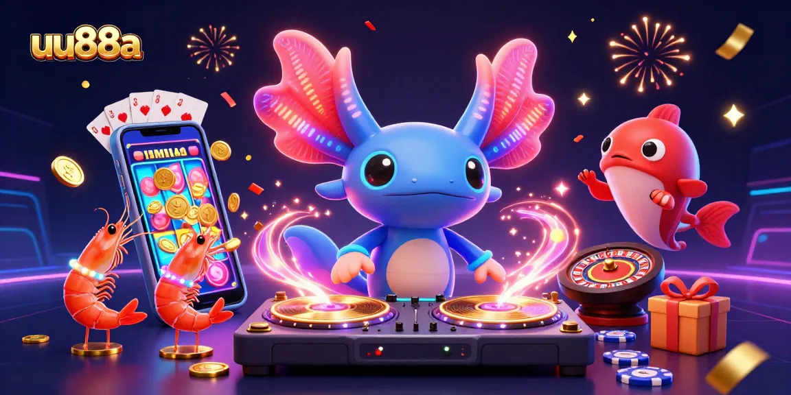 Experience exciting gaming action with uu88a featuring fun characters and vibrant casino elements.