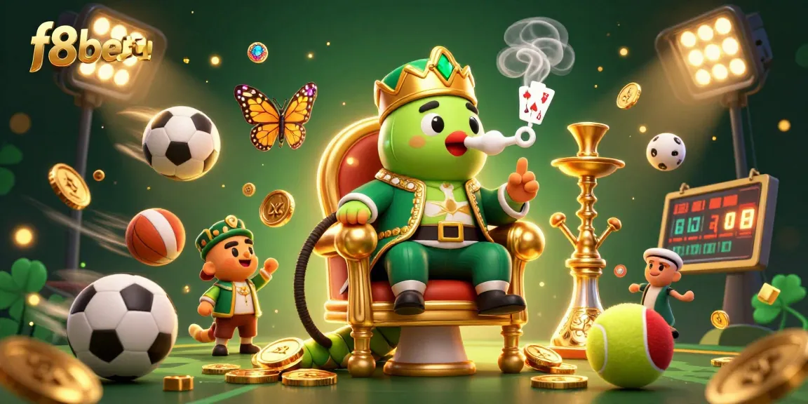 Experience thrilling playful winnings with f8beta's mesmerizing gaming scene featuring colorful sports elements.