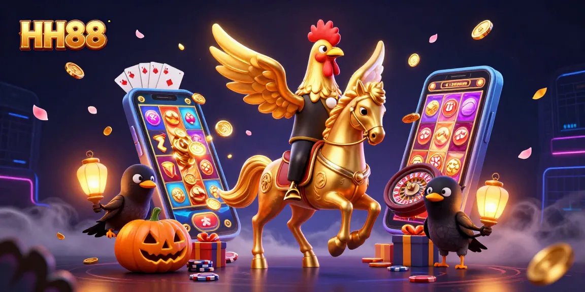 Engage with HH88 and spin the reels in a vibrant casino scene filled with excitement.