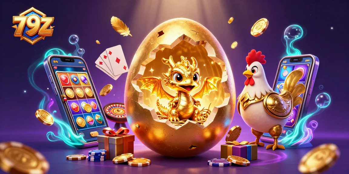 Experience thrilling gaming adventures at 79Z with a dazzling golden dragon among poker chips.