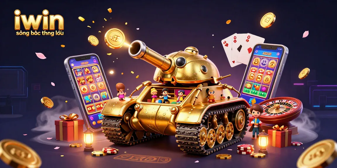 Experience the excitement of iwin sòng bạc thượng lưu with a golden beetle tank casino illustration.