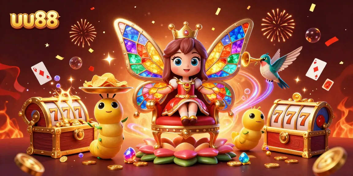 uu88 transforms gaming with vibrant casino elements and mesmerizing characters in a dynamic 3D illustration.