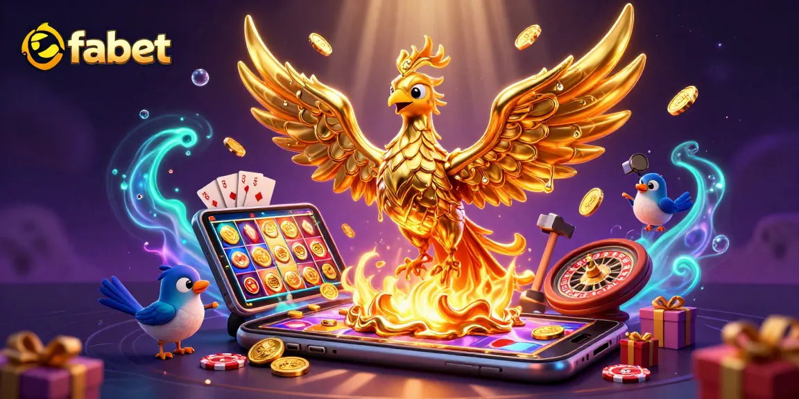 Experience thrilling wins at fabet with golden phoenix symbolizing luck and prosperity in an online casino.