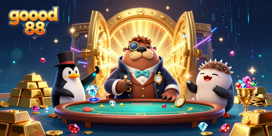 Engage in winning strategies at goood 88 with vibrant casino games, sparkling treasures, and animated characters.