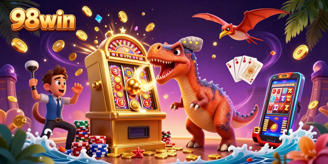 Engage in the thrill of 98win with a pachycephalosaurus winning a jackpot at the casino.