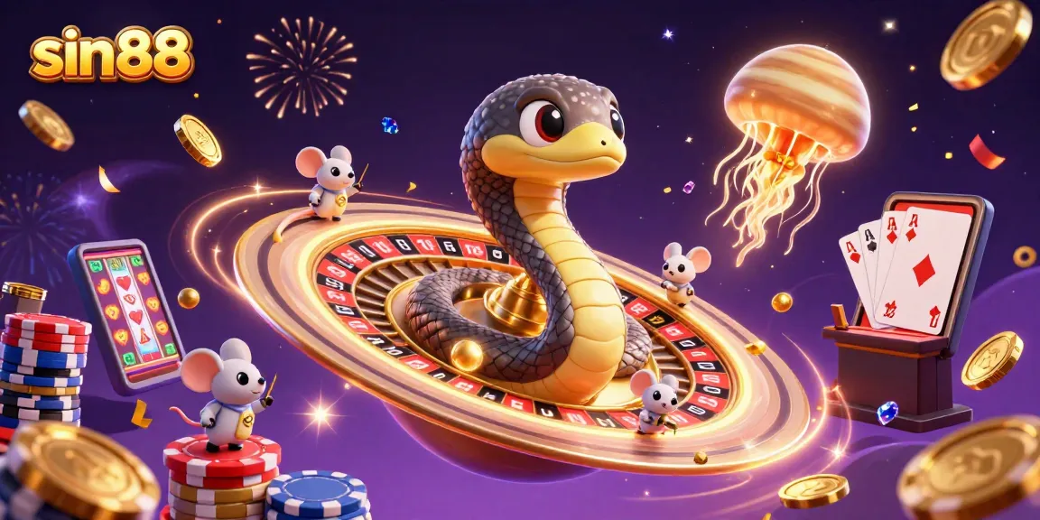 Experience thrilling action as astronaut mice bet around the sin88 roulette wheel with vibrant cosmic elements.