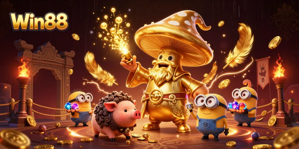 Win88 offers an exciting 3D casino experience with golden magic, treasure, and dynamic elements.