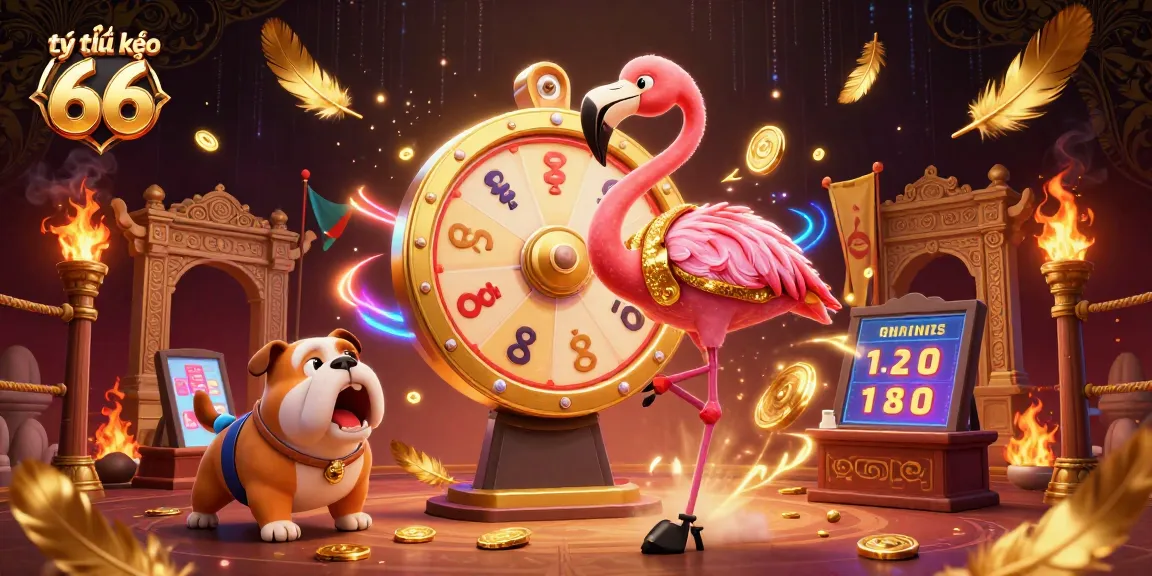 Engaging illustration of tỷ lệ kèo 66 with dynamic elements showcasing gambling excitement and prize reveals.