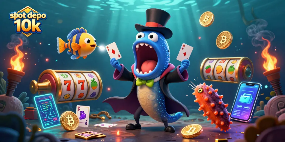 Spin to win with slot depo 10k-themed deep-sea magic and cryptocurrency elements.