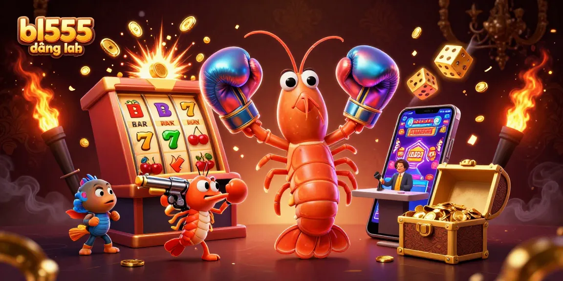 Experience the excitement of bl555 đăng nhập with vibrant 3D casino character action, colorful slot machines, and treasure chests.
