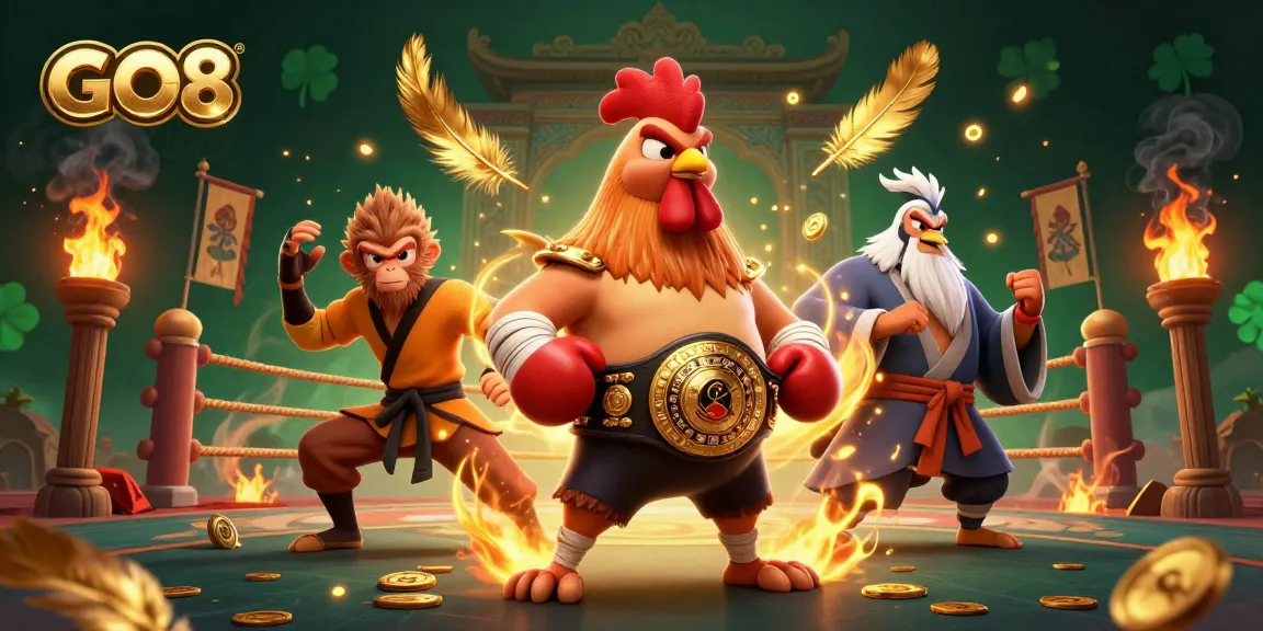 Engage with GO8's thrilling gambling scene featuring iconic characters and dynamic casino elements.