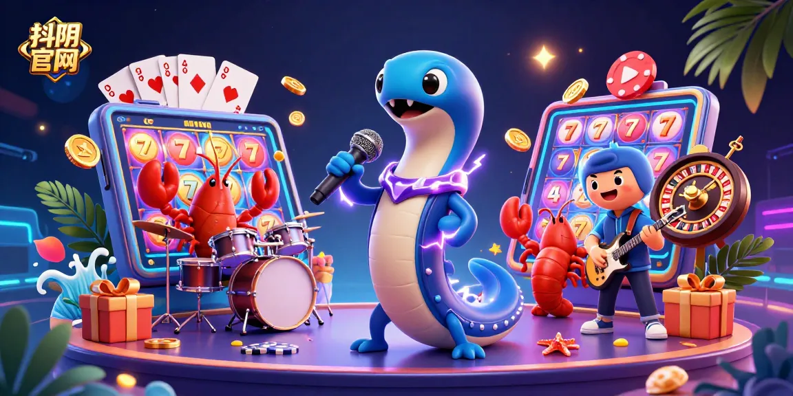 Engage with 抖阴官网’s vibrant underwater casino scene featuring a DJ eel, lobster drummer, and seahorse guitarist.