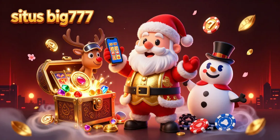 Spin to win at situs big777 with colorful slot reels and charming casino characters