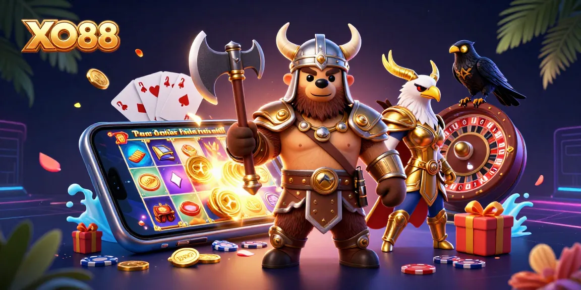 Experience thrilling adventures in XO88's vibrant casino world with stunning characters and games.