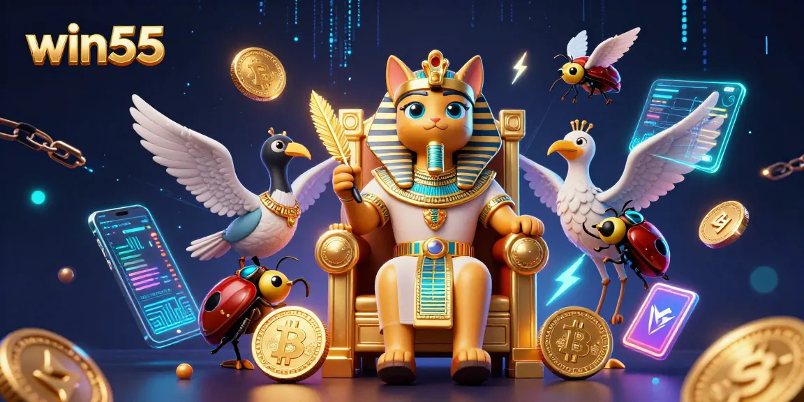 Experience thrilling gameplay at win55 with a vibrant illustration of engaging characters and dynamic casino elements