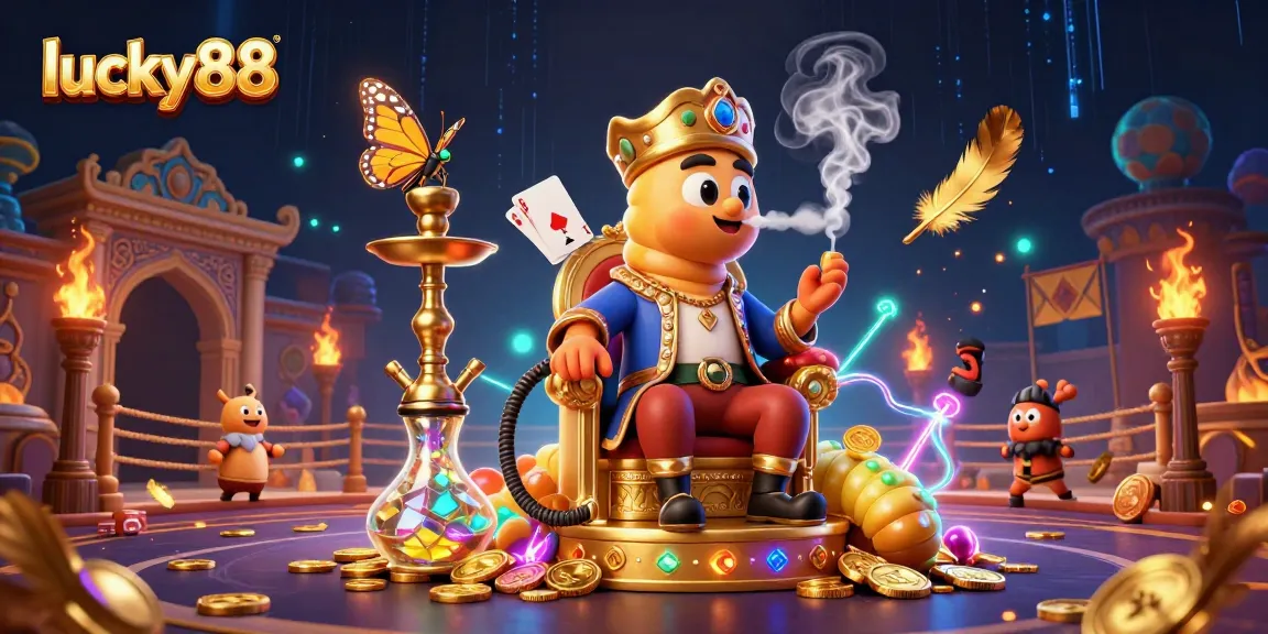 Experience thrilling gameplay at lucky88 with a vibrant 3D casino scene featuring dynamic characters and atmospheric effects.
