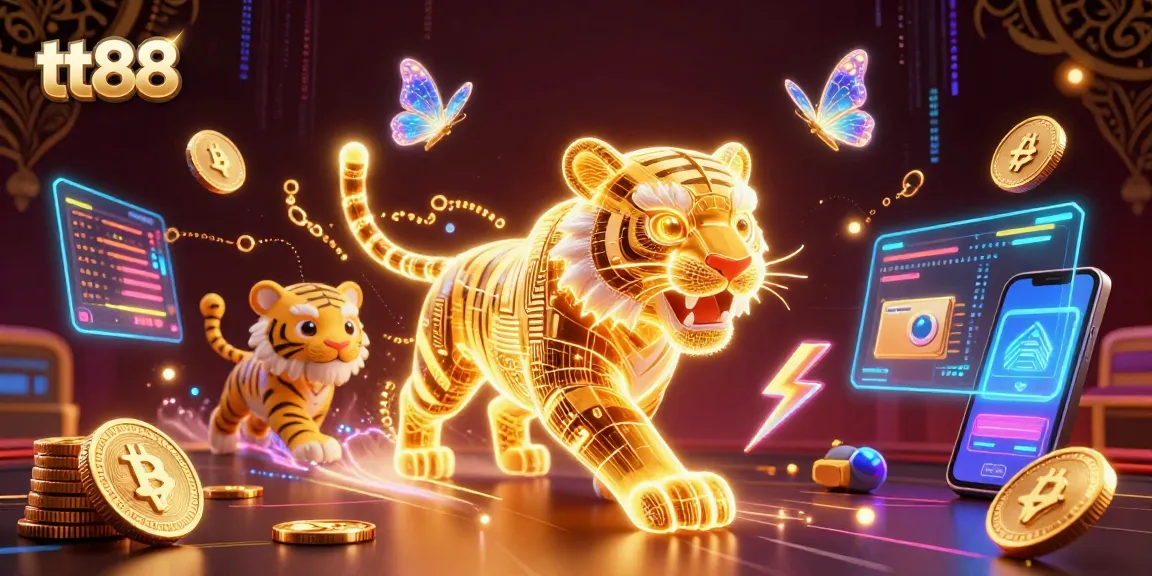 Experience thrilling games on tt88 with vibrant casino aesthetics and unique digital elements.