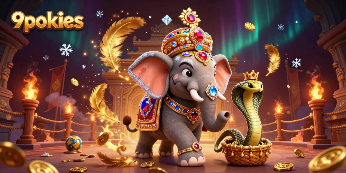 Engage with 9pokies for a thrilling experience featuring a majestic maharaja and a jewel-encrusted elephant.