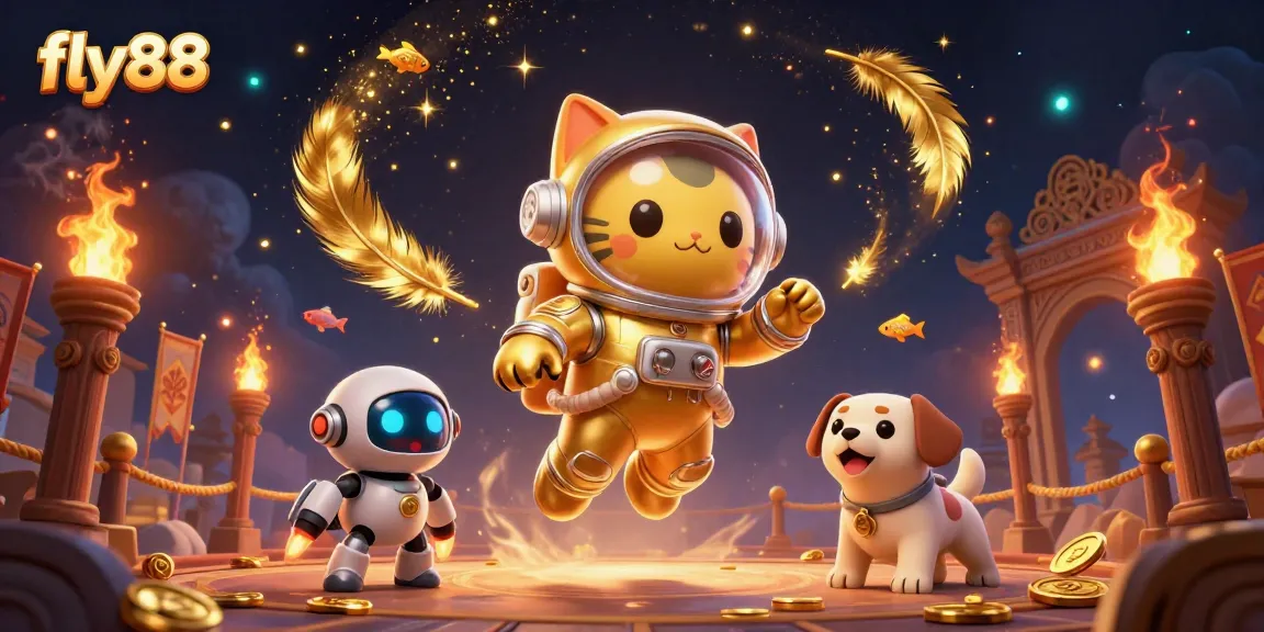 Immerse yourself in the action at fly88 with a vibrant 3D casino scene featuring dynamic characters and elements.