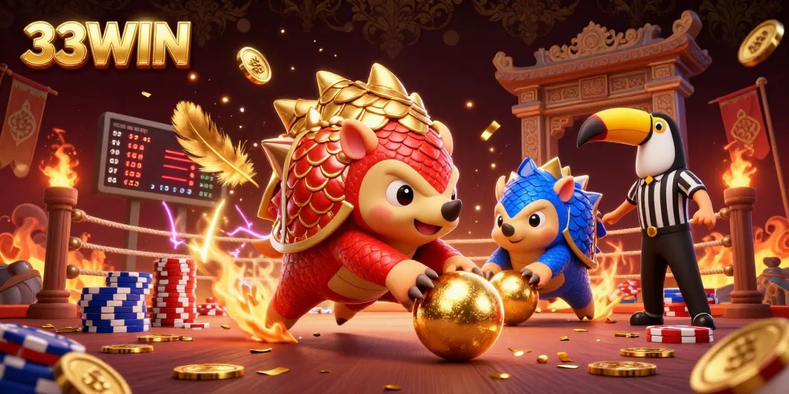 After the rival pangolins escalate their competition, 33WIN offers a thrilling gambling experience with vibrant casino elements.
