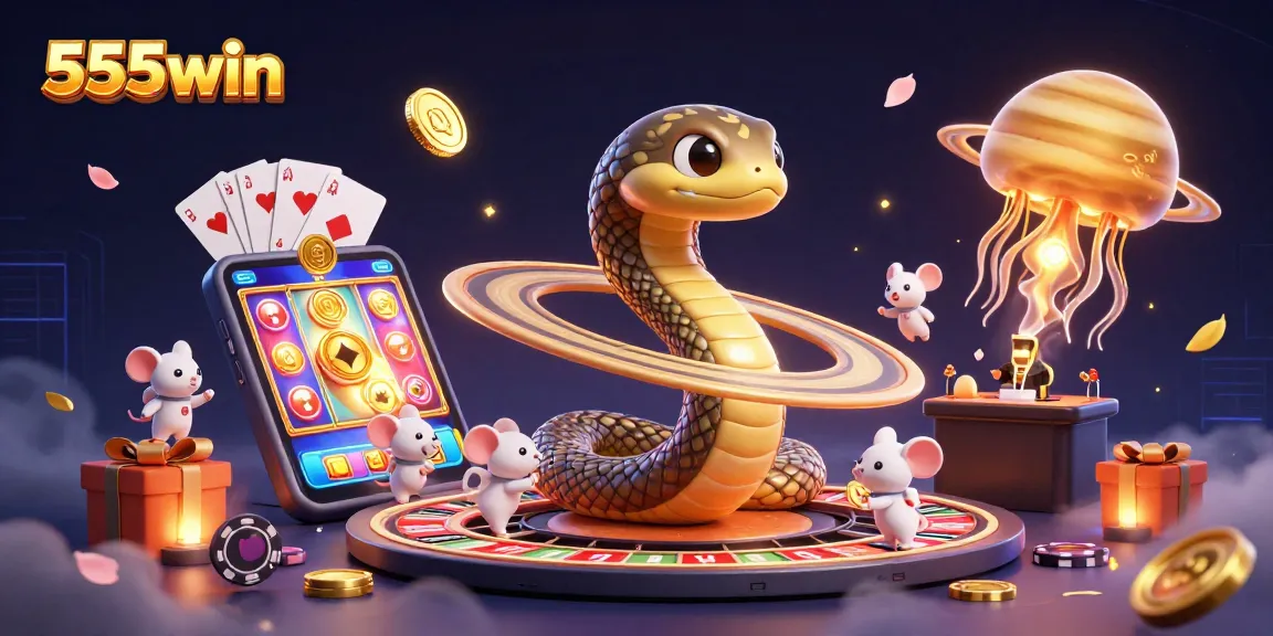 Engage with 555win's thrilling 3D scene of roulette in outer space, showcasing casino excitement.